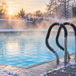 Poolheizung für einen beheizten Pool bei kalten Temperaturen